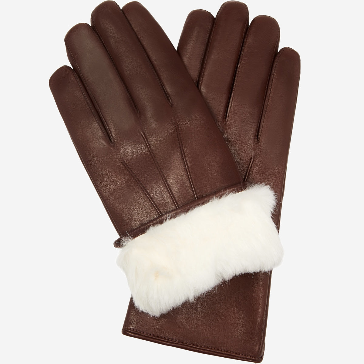 Top Real fur and leather gloves size small