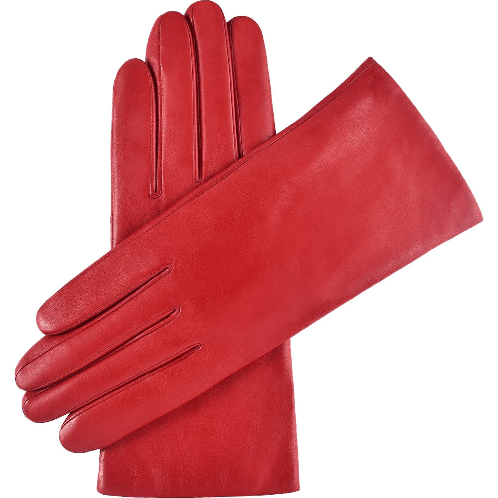 Louis Vuitton authentic red cashmere belted knit dress with gloves.