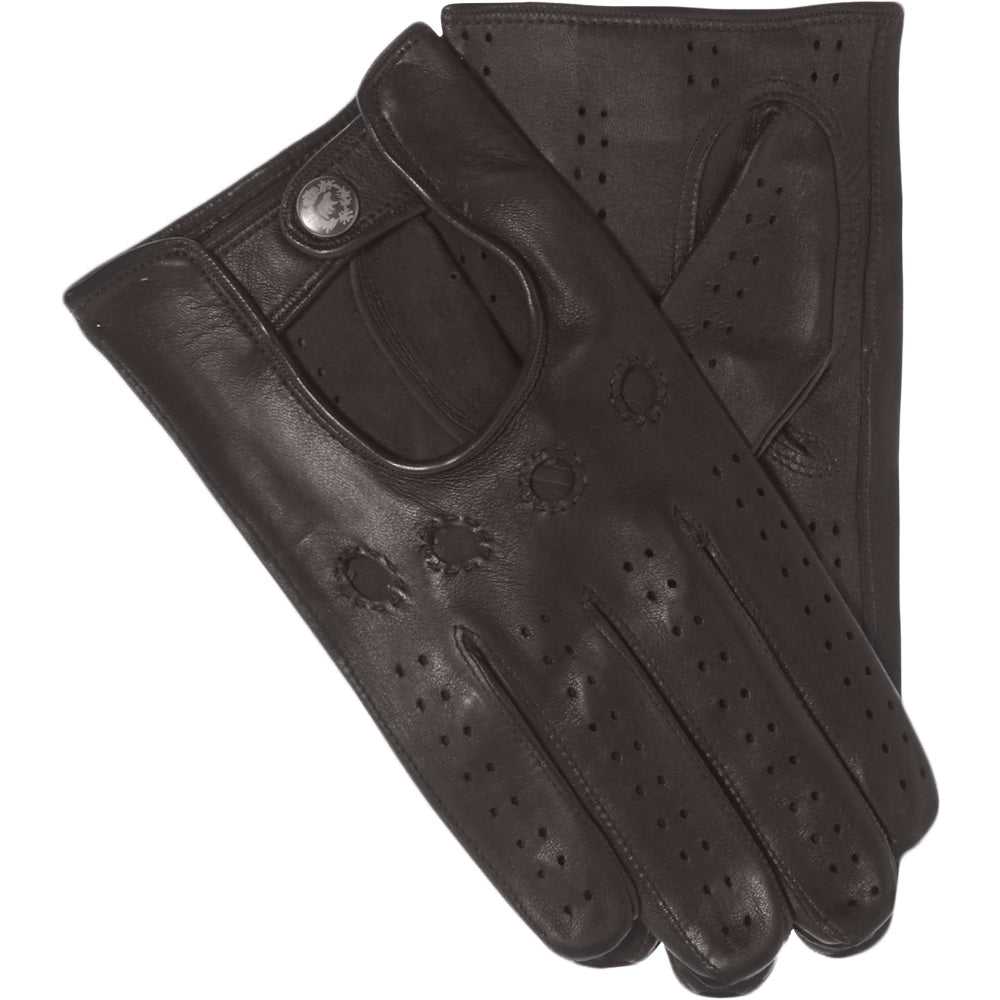 Fingerless Driving Gloves Dark Brown - Handmade in Italy 8½ - XL