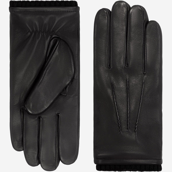 Alessandro (black) - Italian lambskin leather gloves with cashmere lining & touchscreen feature