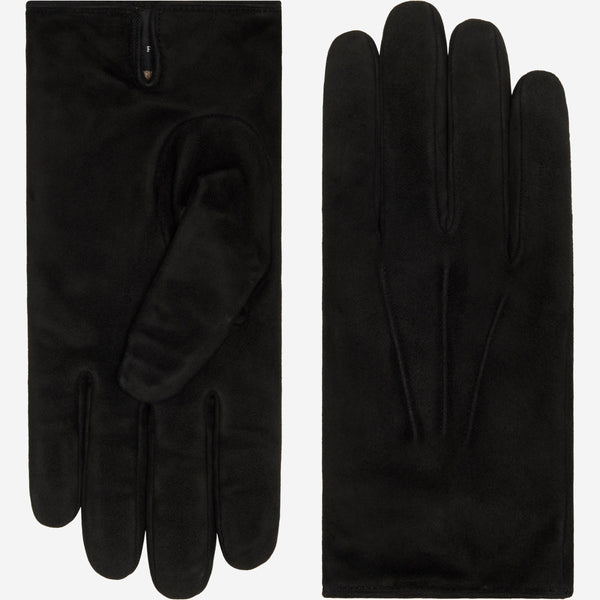 Angelo (black) - suede leather gloves with luxurious cashmere lining