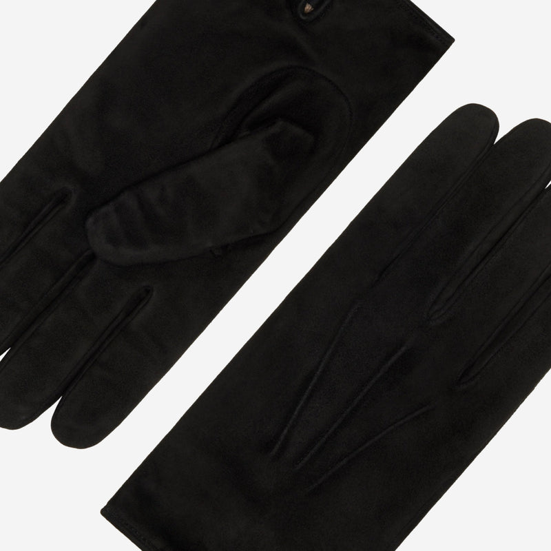 Angelo (black) - suede leather gloves with luxurious cashmere lining