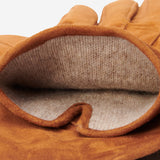 Angelo (cognac) - suede leather gloves with luxurious cashmere lining