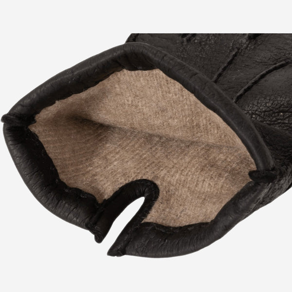 Antonio (black) - Italian peccary leather gloves with cashmere lining