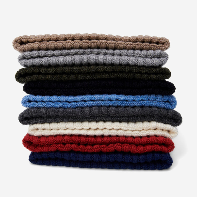 Milano (light blue) - 100% cashmere ribbed beanie (unisex)