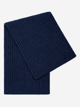 Napoli (navy blue) - 100% cashmere ribbed scarf (unisex)