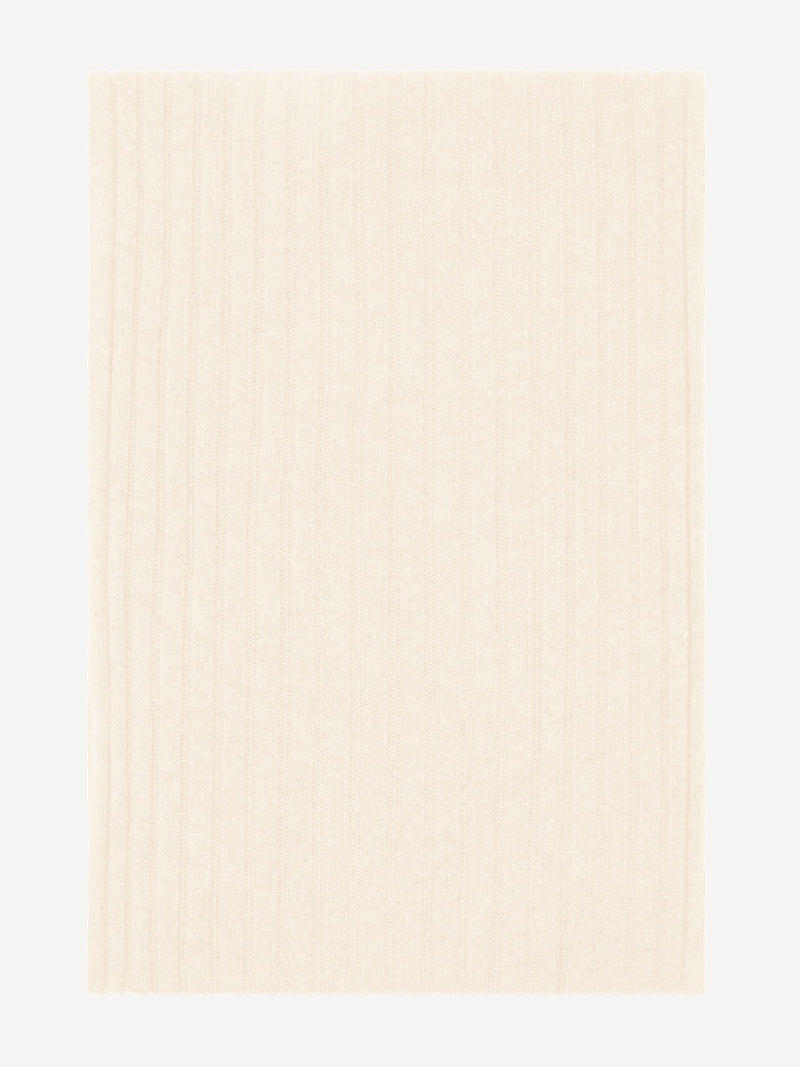 Napoli (cream) - 100% cashmere ribbed scarf (unisex)