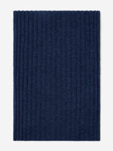 Napoli (navy blue) - 100% cashmere ribbed scarf (unisex)