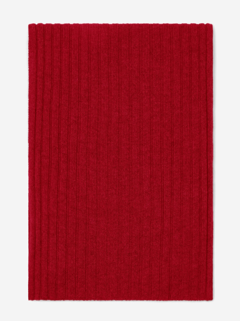 Napoli (red) - 100% cashmere ribbed scarf (unisex)