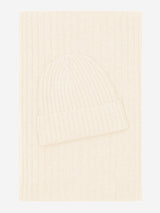 Napoli (cream) - 100% cashmere ribbed scarf (unisex)