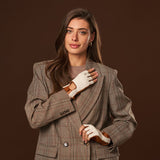 Daniella (cognac) - Hand-sewn Italian crochet driving gloves from lambskin leather