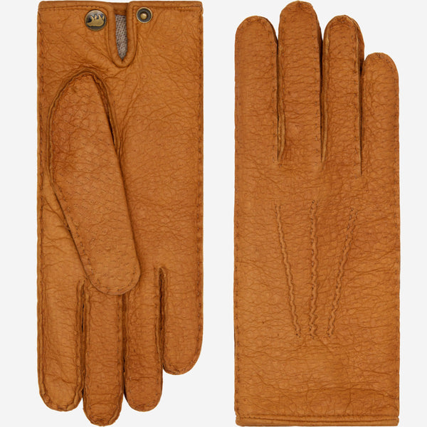 Donatella (brown) – Luxurious Italian peccary leather gloves with cashmere lining