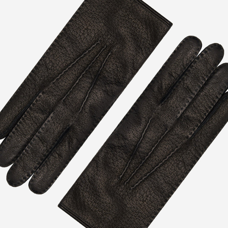 Donatella (black) – Luxurious Italian peccary leather gloves with cashmere lining