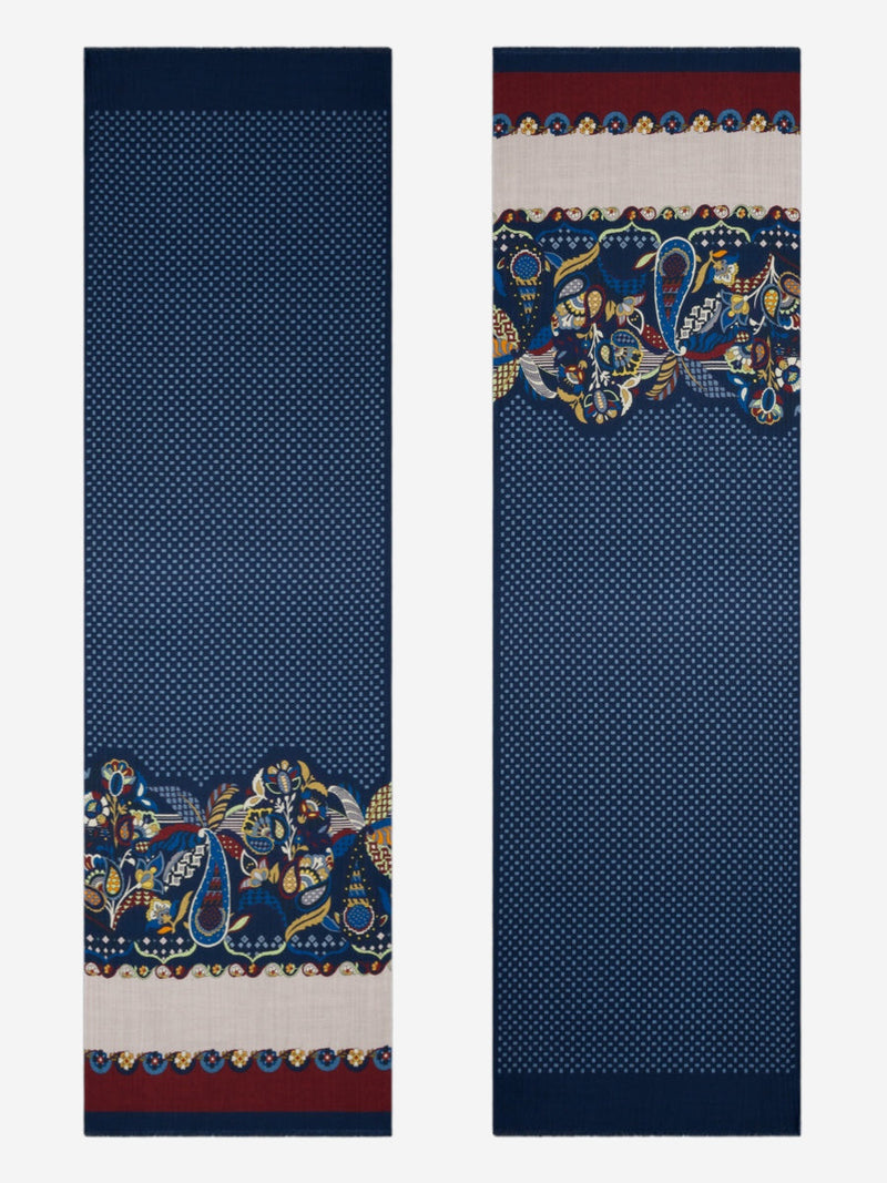 Edoardo (blue) - soft and lightweight Italian scarf from 100% wool