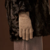 Florentina (sand) - Handmade Italian knitted wool gloves with luxurious cashmere lining