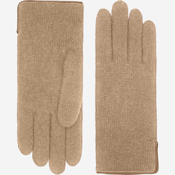 Florentina (sand) - Handmade Italian knitted wool gloves with luxurious cashmere lining