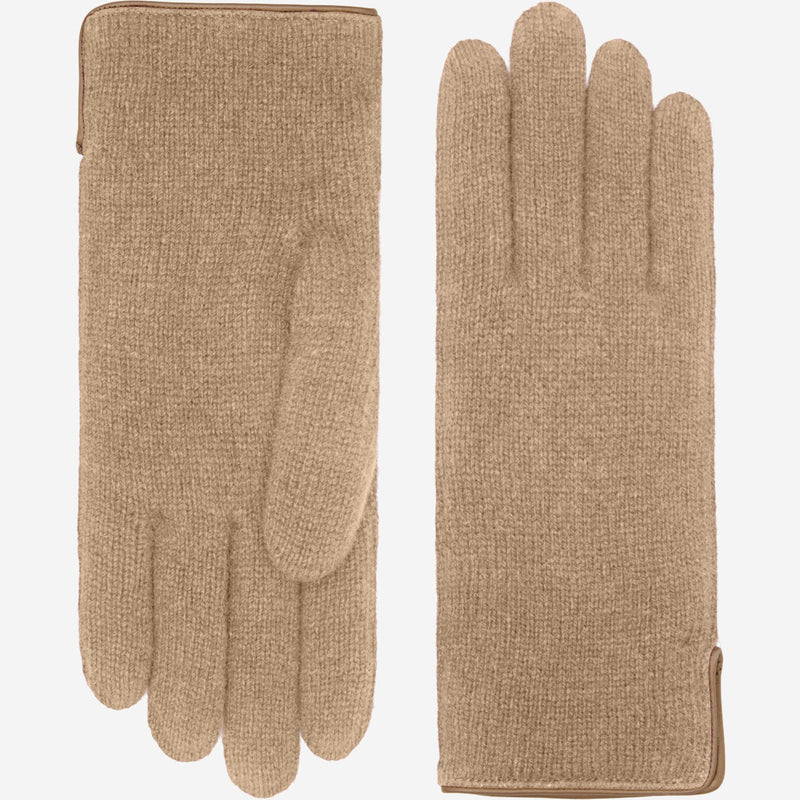 Florentina (sand) - Handmade Italian knitted wool gloves with luxurious cashmere lining