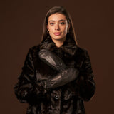 Gianetta (black) – Italian lambskin mittens with luxurious lambswool lining