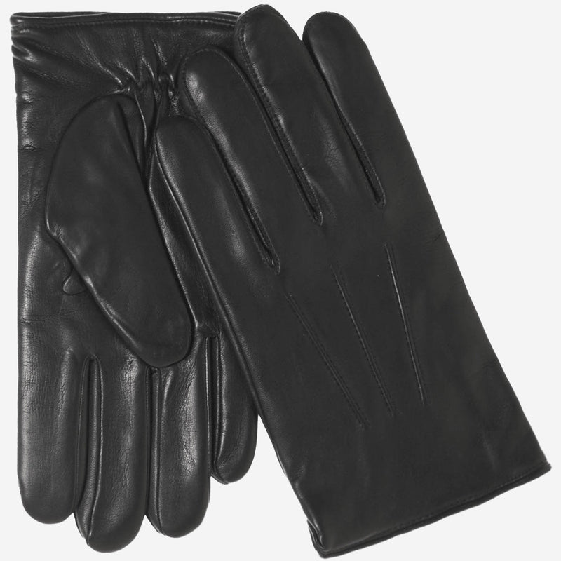 Giovanni (black) - classic Italian lambskin leather gloves with cashmere lining