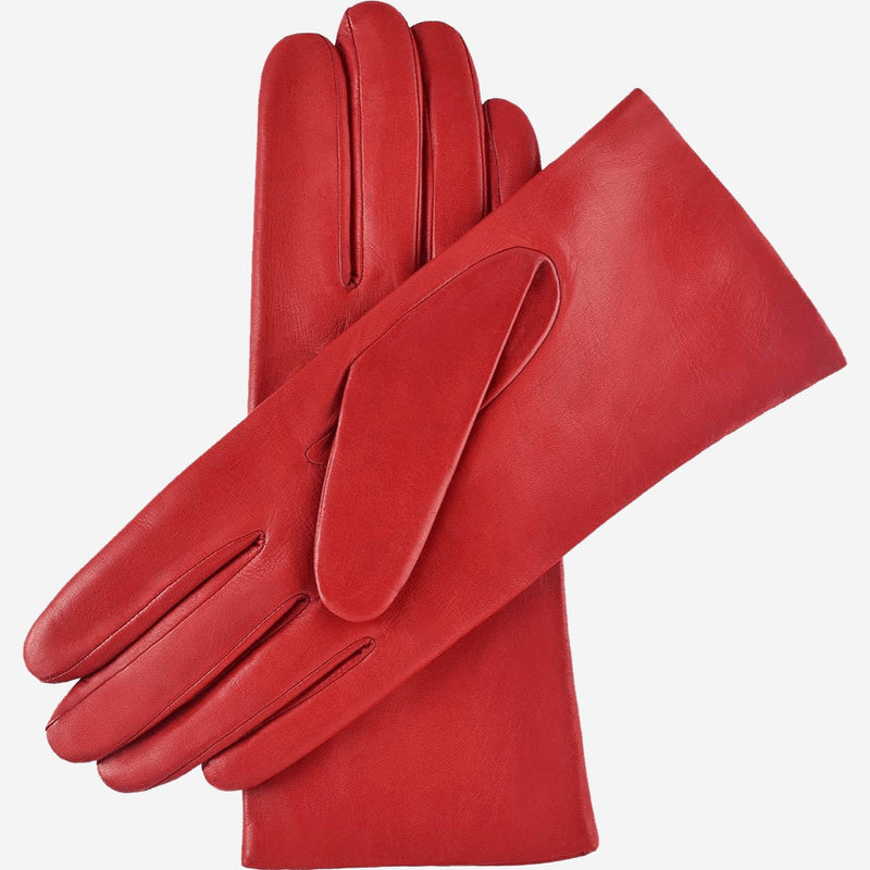 Red Leather Gloves Handmade in Italy 100 Cashmere Fratelli Orsini