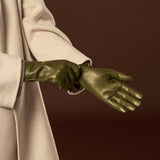 Isabella (green) - Italian lambskin leather gloves with luxurious cashmere lining