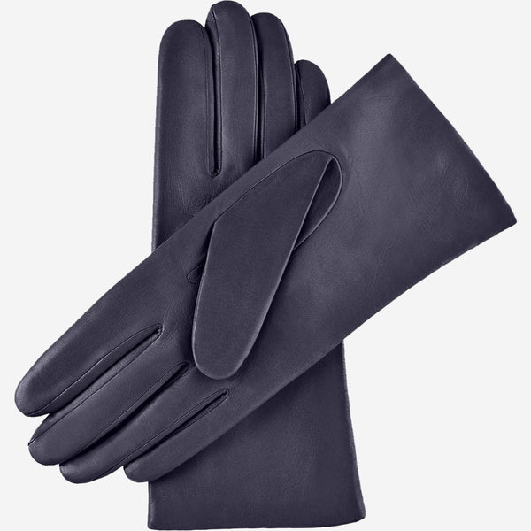 Isabella (navy) - Italian lambskin leather gloves with cashmere lining