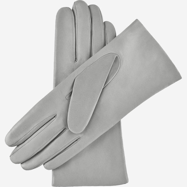 Isabella (grey) - Italian lambskin leather gloves with cashmere lining