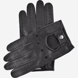 Leonardo (black) - Italian driving gloves made of American deerskin leather