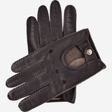 Leonardo (dark brown) - Italian driving gloves made of American deerskin leather