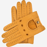 Leonardo (yellow) - Italian driving gloves made of American deerskin leather