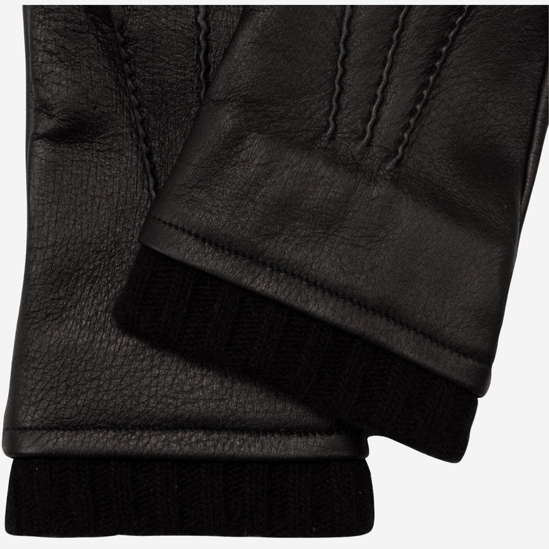 Lorenzo (black) - Italian gloves made of American deerskin leather with cashmere lining