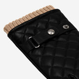 Luca (black) - Italian lambskin leather gloves with cashmere lining and checkered pattern