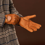 Marcello (brown) – Luxurious Italian peccary driving gloves