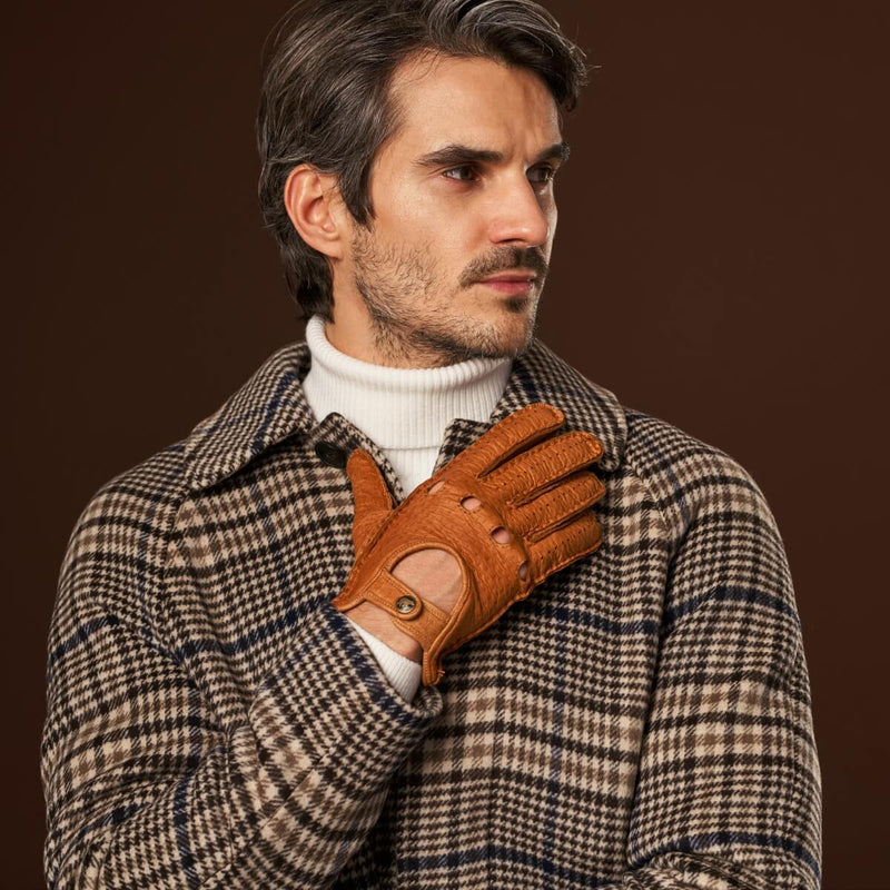 Marcello (brown) – Luxurious Italian peccary driving gloves