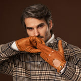 Marcello (brown) – Luxurious Italian peccary driving gloves