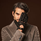 Marcello (black) – Luxurious Italian peccary driving gloves