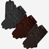 Mario (dark brown) - Italian lambskin leather driving gloves