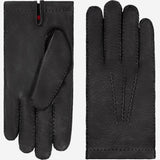 Antonio (black) - Italian peccary leather gloves with cashmere lining