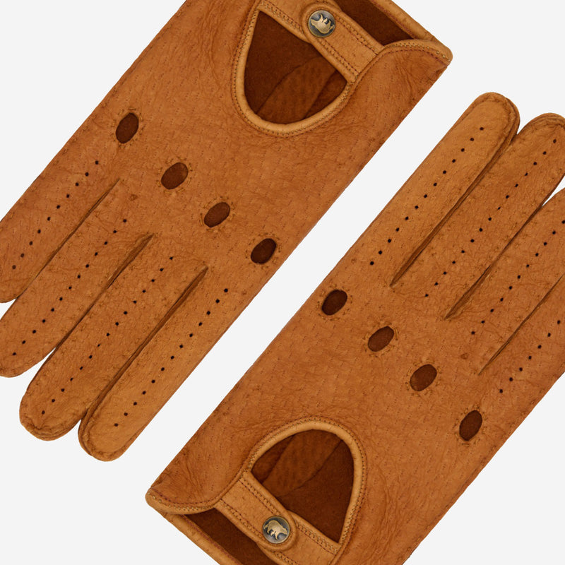 Marcello (brown) – Luxurious Italian peccary driving gloves