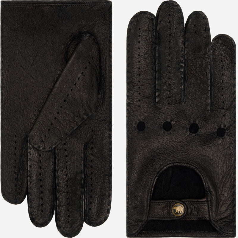 Marcello (black) – Luxurious Italian peccary driving gloves