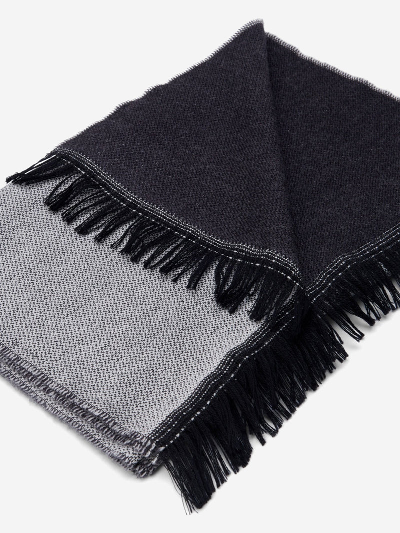 Romeo (blue/grey) - warm and soft scarf from 100% wool