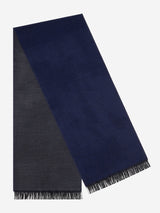 Romeo (blue/grey) - warm and soft scarf from 100% wool