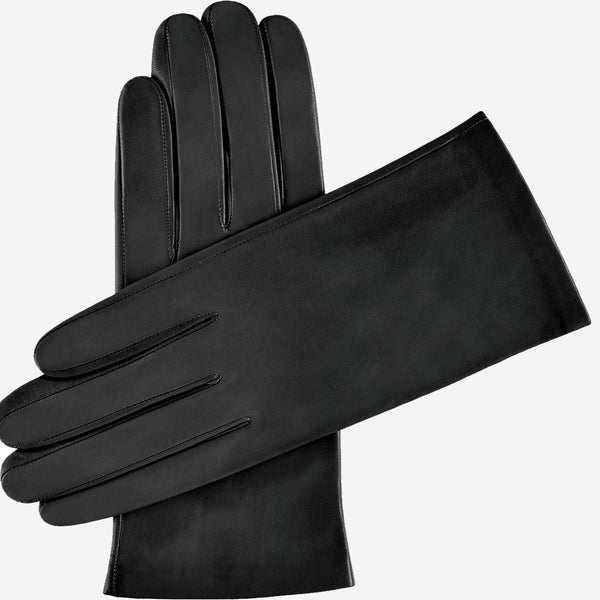 Sofia (black) - Italian lambskin leather gloves with silk lining