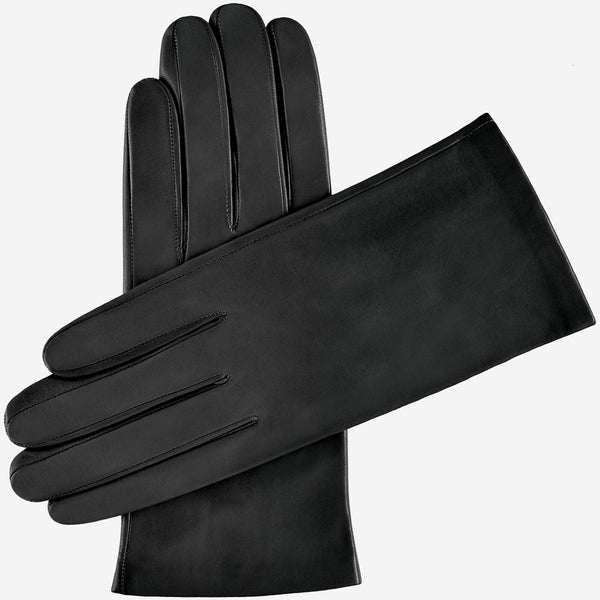 Sofia (black) - Italian lambskin leather gloves with silk lining