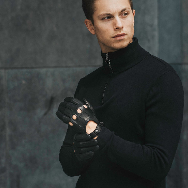 Women's Driving Gloves Black Fingerless - Made in Italy – Fratelli