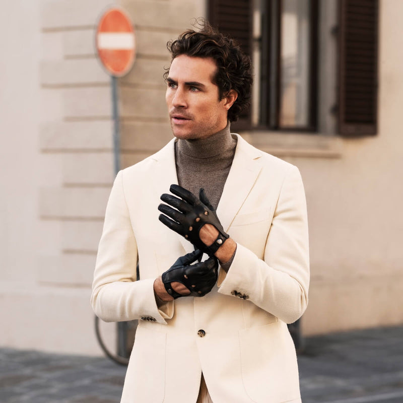 Black Driving Gloves Men Touchscreen - Made in Italy – Fratelli Orsini